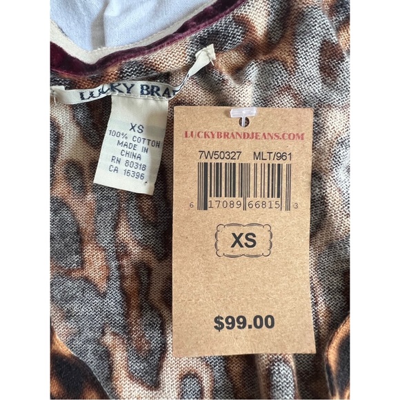 NWT Lucky Brand XS Cheetah/Leopard Print Button-down Shirt - Picture 5 of 5